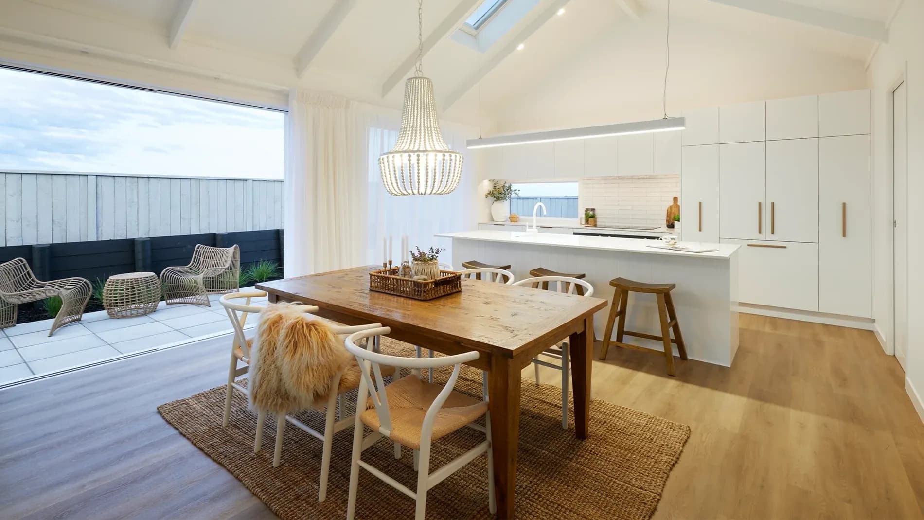 Hard wood floor with dining table
